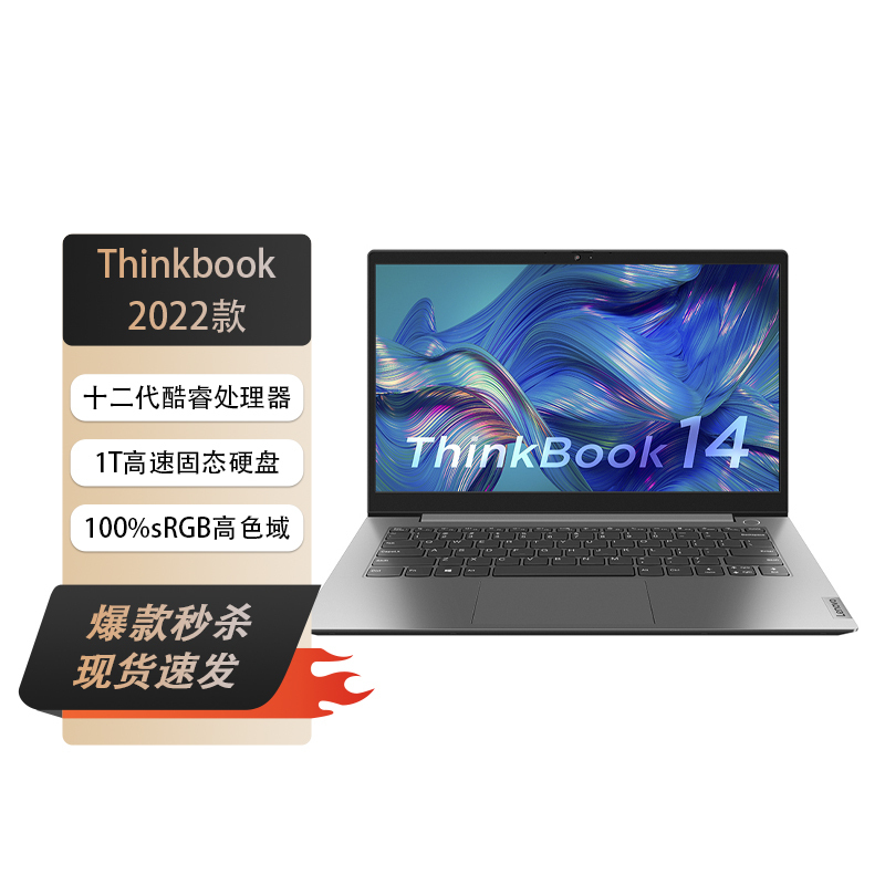 ThinkPad联想ThinkBook 14 9ACD 2022款 14英寸轻薄笔记本电脑 标配(酷睿I5-1240P 16G 512GSSD)
