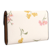 COACH 蔻驰 奢侈品 欧美时尚米白色皮革钥匙包短款女士钱包