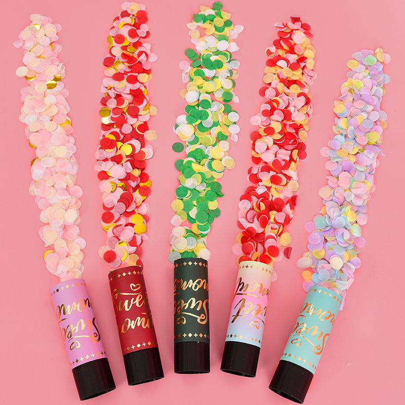 六一儿童节生日婚礼手拧小礼炮喷花筒手持拉炮礼花喷彩派对道具推