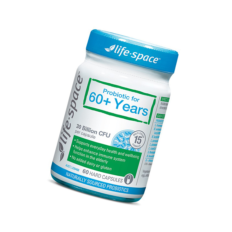 [守护中老年人肠胃,改善消化不良]life space 生命领域 60+老人益生菌胶囊 60粒/瓶 澳洲进口高清大图