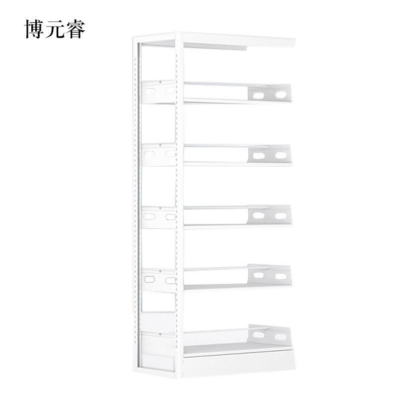 博元睿图书馆书架阅览室货架资料档案架钢制书架单面五层副架高清大图
