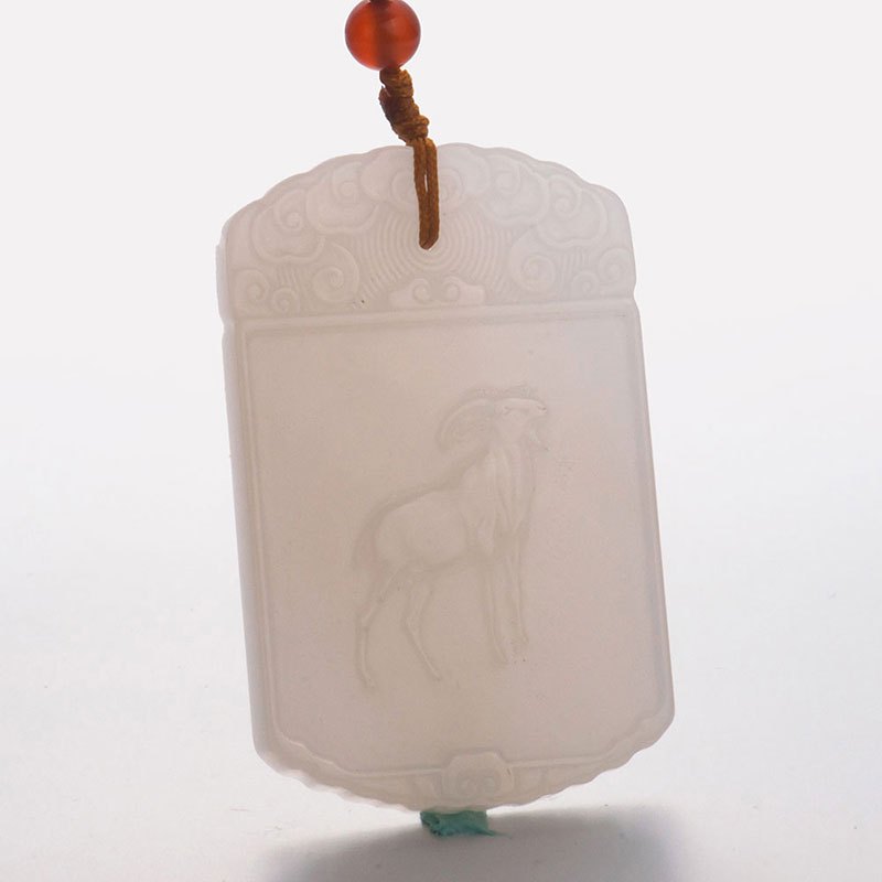 梦克拉 和田玉吊坠 白玉 和田玉十二生肖吊坠 属相 和田玉生肖羊吊坠 玉佩