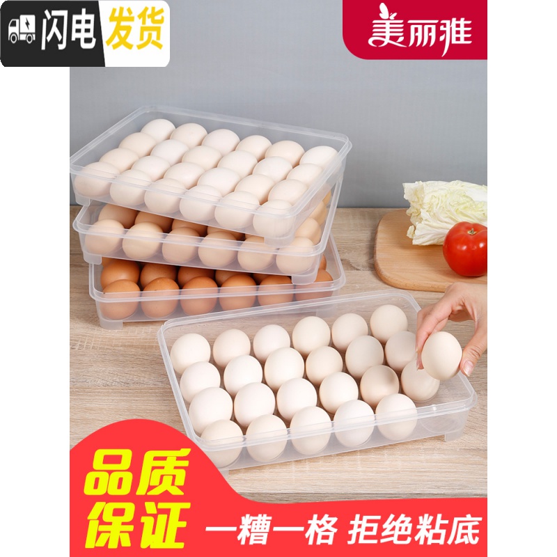 三维工匠食品收纳盒冰箱专用装水饺馄饨速冻饺子盒鸡蛋格保鲜盒多层高清大图