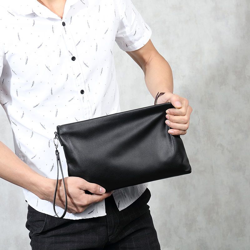 派尼美特男士真皮手包信封包男包手拿包大容量软皮小羊皮手抓包夹包潮