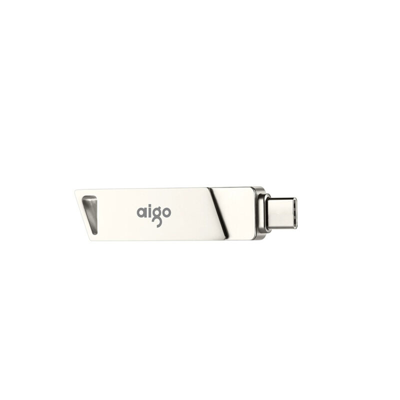 爱国者(aigo)64GB Type-C USB3.0 手机U盘 U350 银色 双接口手机电脑用