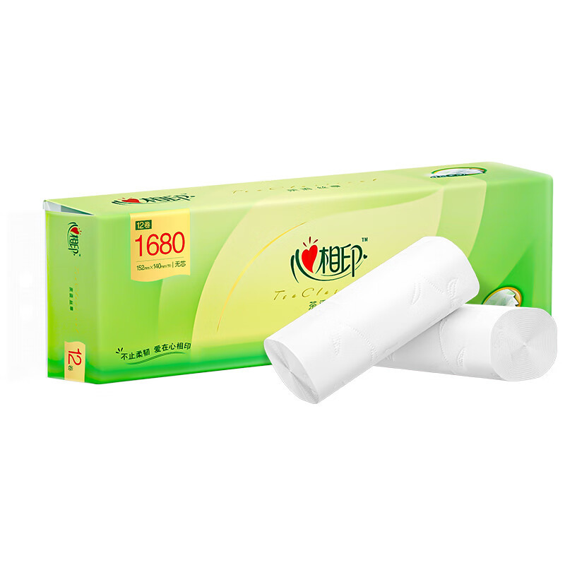 心相印 茶语丝享系列4层无芯卫生纸 140g/卷 12卷/提 3提装 RW412高清大图
