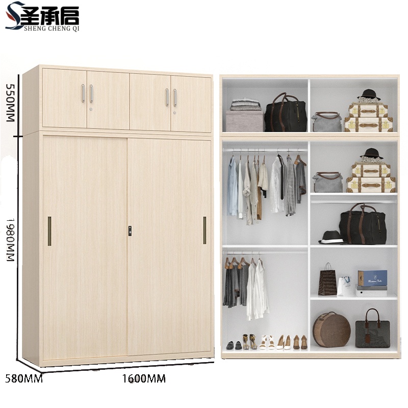 圣承启铁皮衣柜二门台高清大图