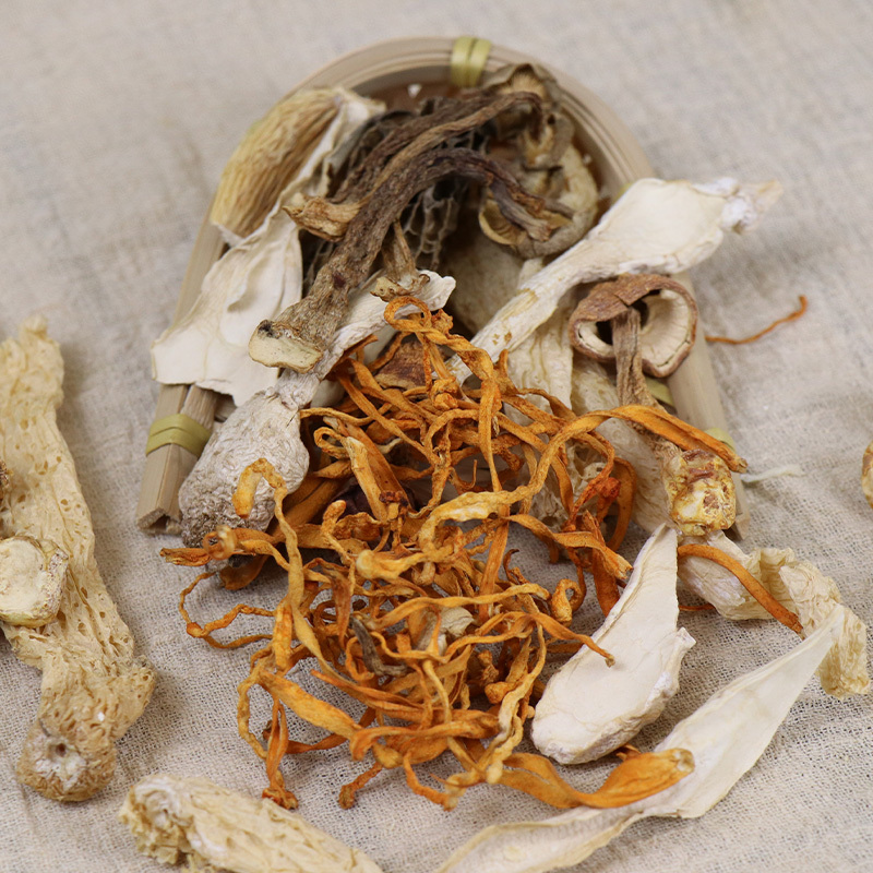 一品爽 菌荟萃80g/盒 菌菇组合 姬松茸 虫草花 鸡腿菇 鹿茸菌 竹荪 羊肚菌组合火锅煲汤食材高清大图