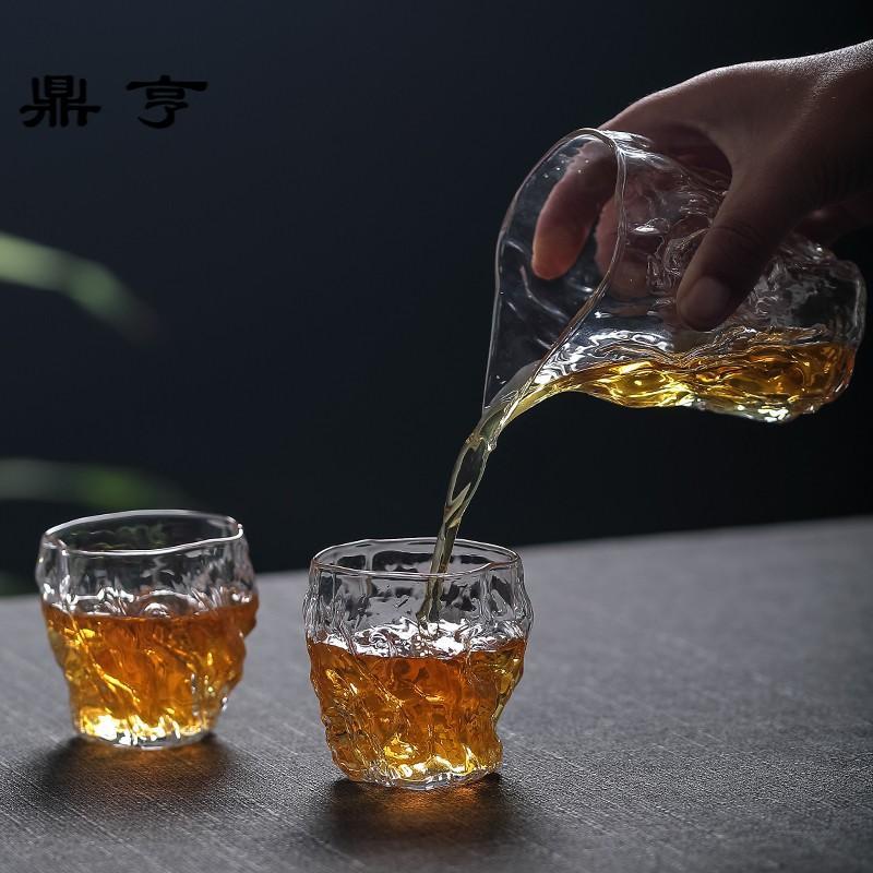 鼎亨锤纹玻璃公道杯日本创意公杯家用功夫茶分茶杯倒茶器核桃纹公