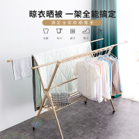 盼盼晾衣架落地铝合金折叠室内家用阳台室外伸缩杆简易凉衣架升降晾衣架LX5