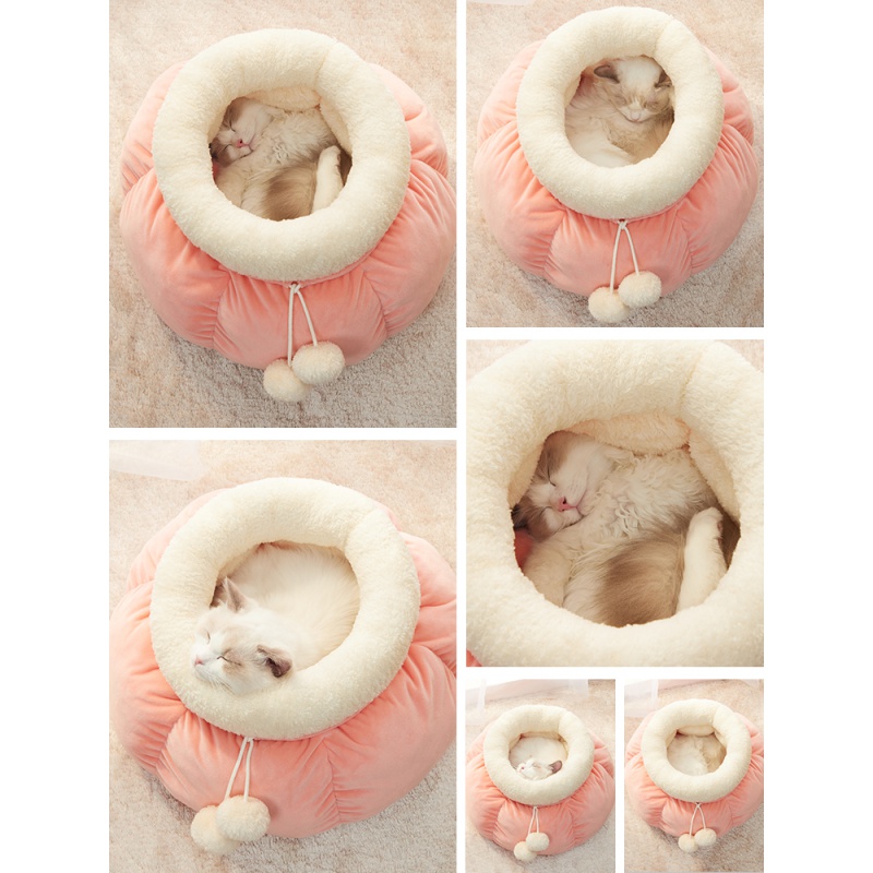 猫窝四季通用猫屋猫别墅半封闭式猫咪睡袋深度睡眠冬季保暖宠物窝高清大图