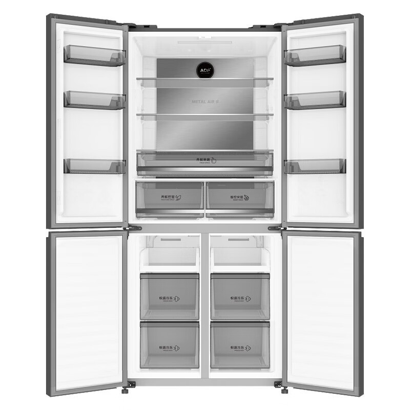 美菱415升十字四开门冰箱一级智能双变频变风冷无霜星云墨bcd415wp9b
