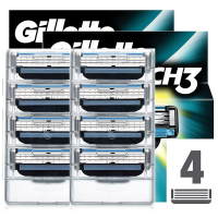 吉列(Gillette)手动剃须刀锋速3(吉利敏捷突破刮胡刀)8刀头