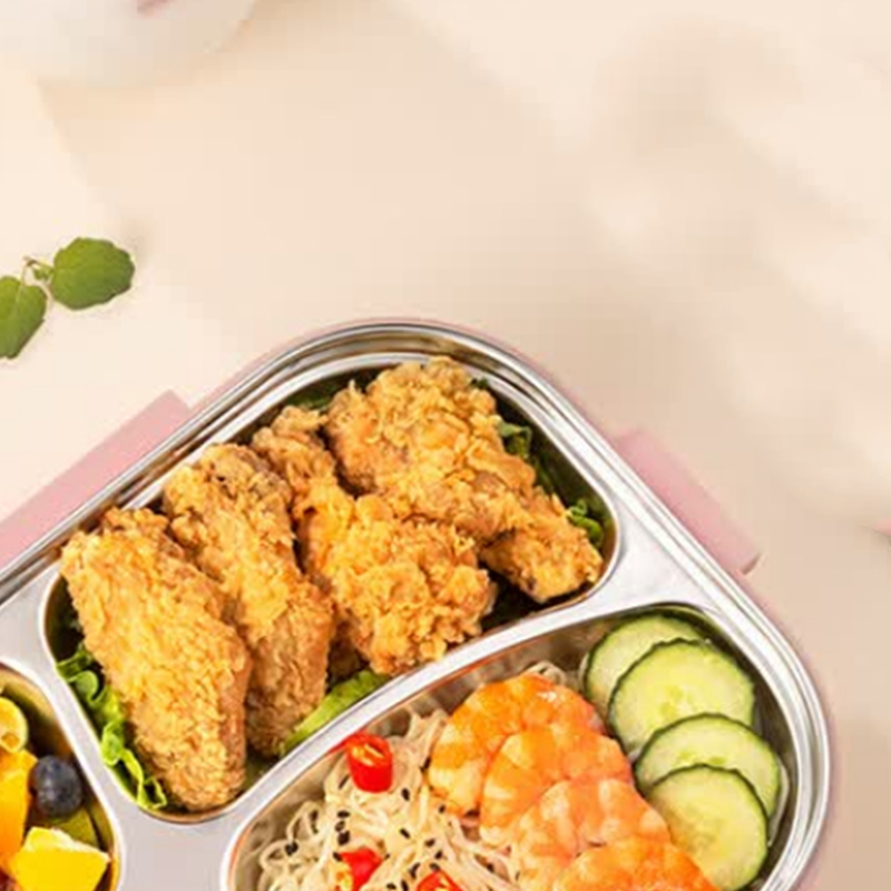 MAXCOOK美厨四格饭盒1.6L樱花粉MCFT5777柔粉外观清新好看(款式随机)高清大图