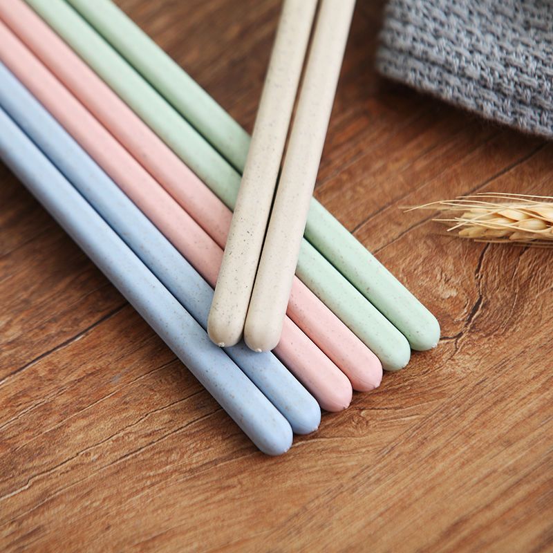 4双20双筷子日式小麦秸秆防滑家用防霉家庭塑料环保套装日式筷子s2