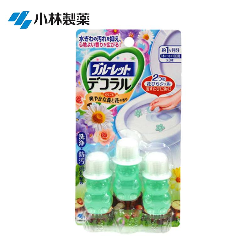 [芳香持久 造型可爱]小林制药马桶开花洁厕凝胶洁厕剂 清爽森林花香 22.5g 7.5g*3