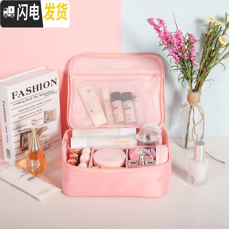 三维工匠网红化妆包ins风超火小号便携大容量化妆袋少女心洗漱品收纳盒收纳包高清大图
