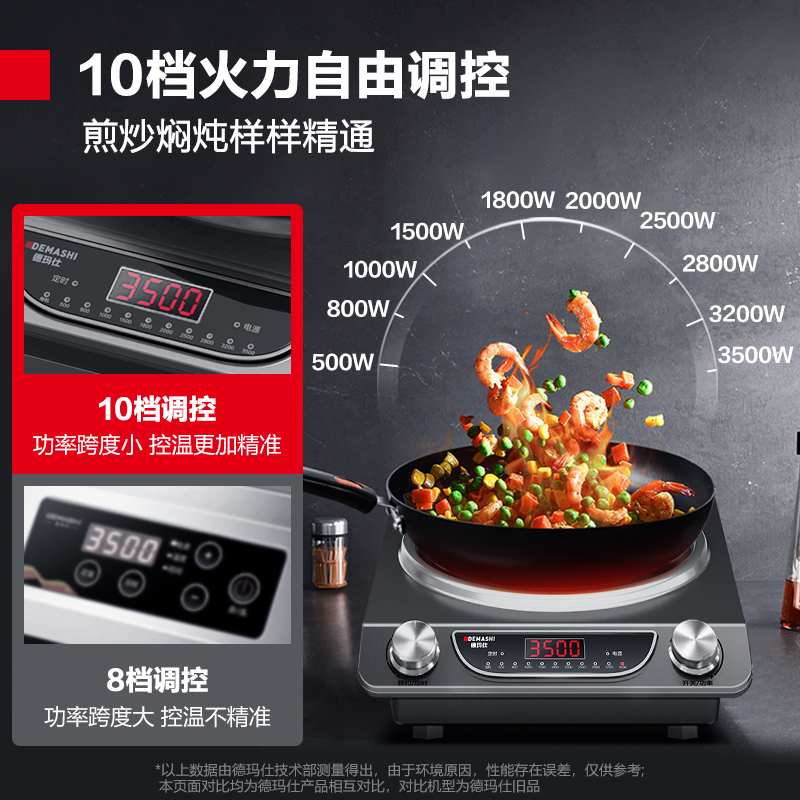 德玛仕DEMASHI商用电磁炉凹面大功率家用电磁灶3500w爆炒食堂酒店厨房用 BC-3500N