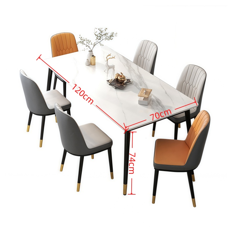 悦兴诚简约餐桌120*70*74cm+6椅套高清大图