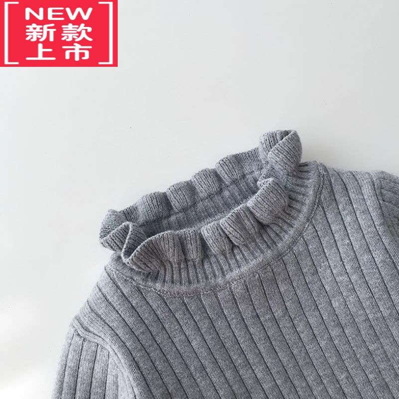 可莉允儿童宝宝加绒加厚毛衣保暖秋冬女童加厚针织衫婴儿洋气内搭打底衫图片