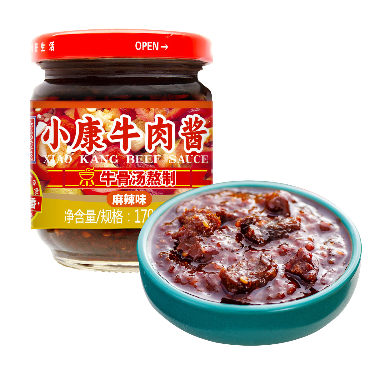 小康牛肉酱 麻辣味170克/瓶 辣椒酱下饭酱拌面酱火锅蘸酱调味品高清大图