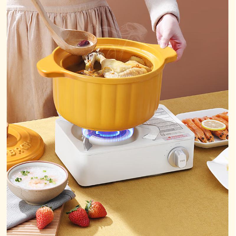 康巴赫砂锅陶瓷煲养生煲汤锅 南瓜黄(适合2-4人)KBN-T3500 3.5L高清大图