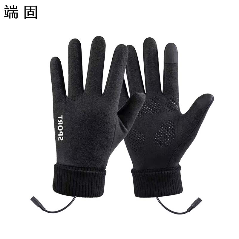 端固 USB发热皮绒手套防寒触屏 TREH 双高清大图