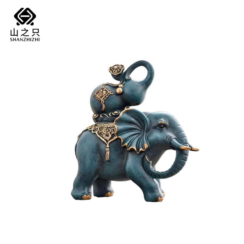 山之只 玄关装饰摆件大象葫芦 MZ0109 对图片