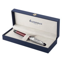 威迪文(WATERMAN)EXPERT系列 时尚酒红色白夹签字笔/宝珠笔