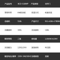 宝普(BAOPU) BCD-518WP 518L升 智能变频/ 冰箱双门 对开门电冰箱 家用节能无霜