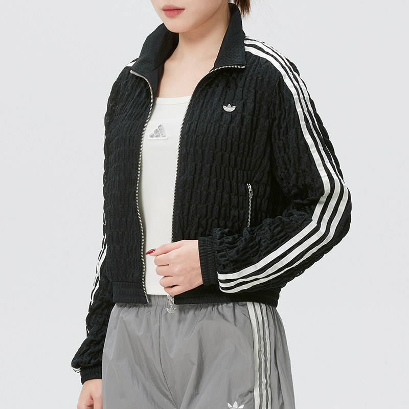 阿迪达斯(adidas)三叶草女装新款简约运动休闲夹克外套KW2588 ZP KS2870/黑色 M