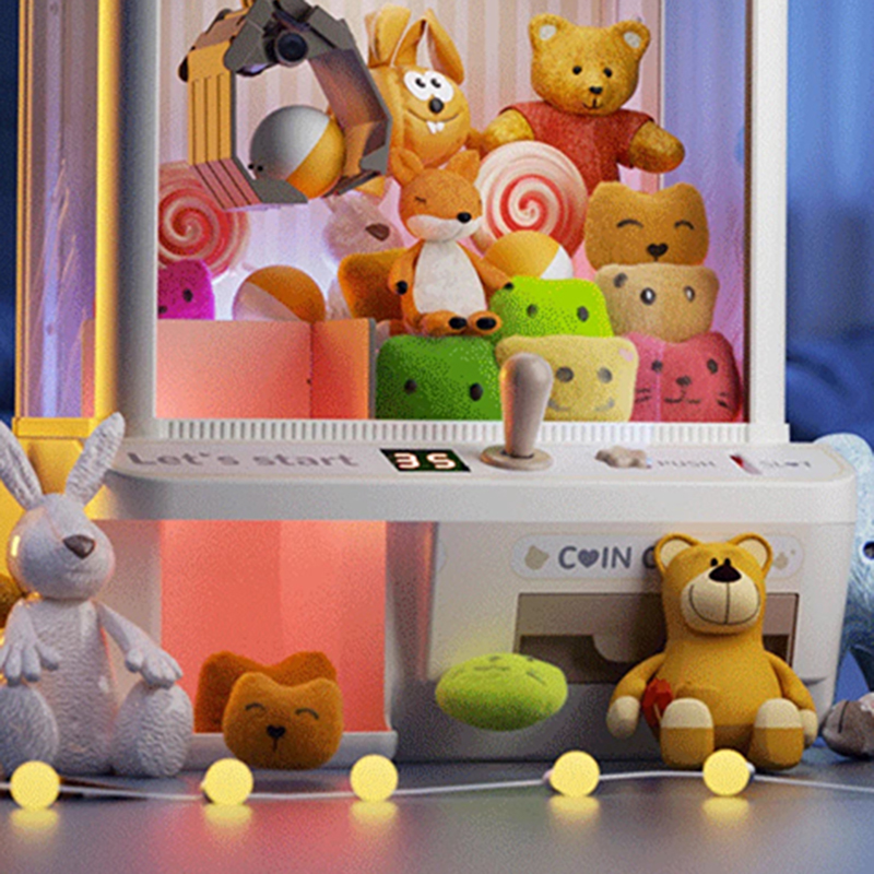 澳贝auby趣味声光发抓娃娃机高清大图