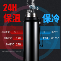 富光(FGA)保温杯大容量男女士便携不锈钢水杯大号户外运动保温壶 800ML黑色