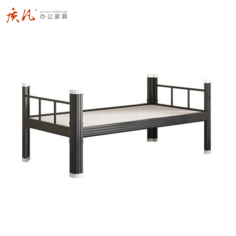 质凡ZF-TC020钢制单层床高低床上下铺铁床黑色2000*1500*800mm高清大图