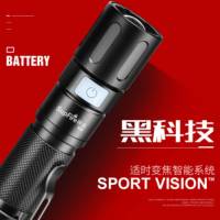 强光手电筒 CREE P4 LED 3W 变焦远射 充电式 家用便携