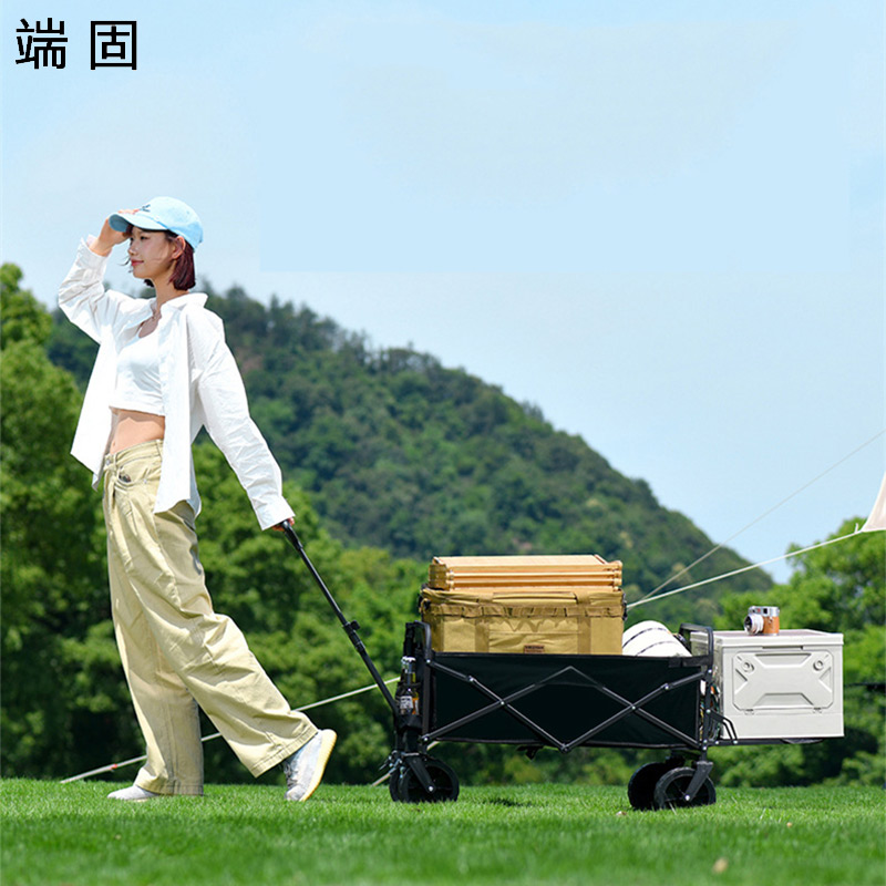 端固 手推车折叠车营地车露营车小号拖斗款5寸轮 TD5-71CM/个高清大图