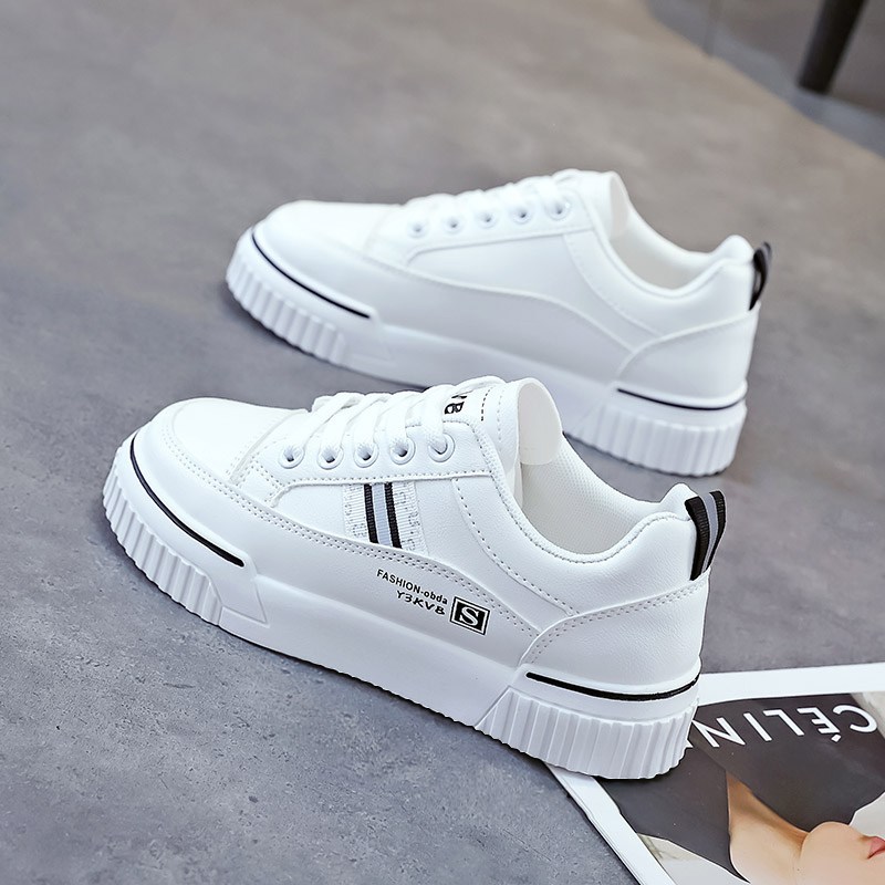 述雅鞋子女2021新款秋季百搭韩版小白鞋女秋款皮面板鞋学生ins潮流