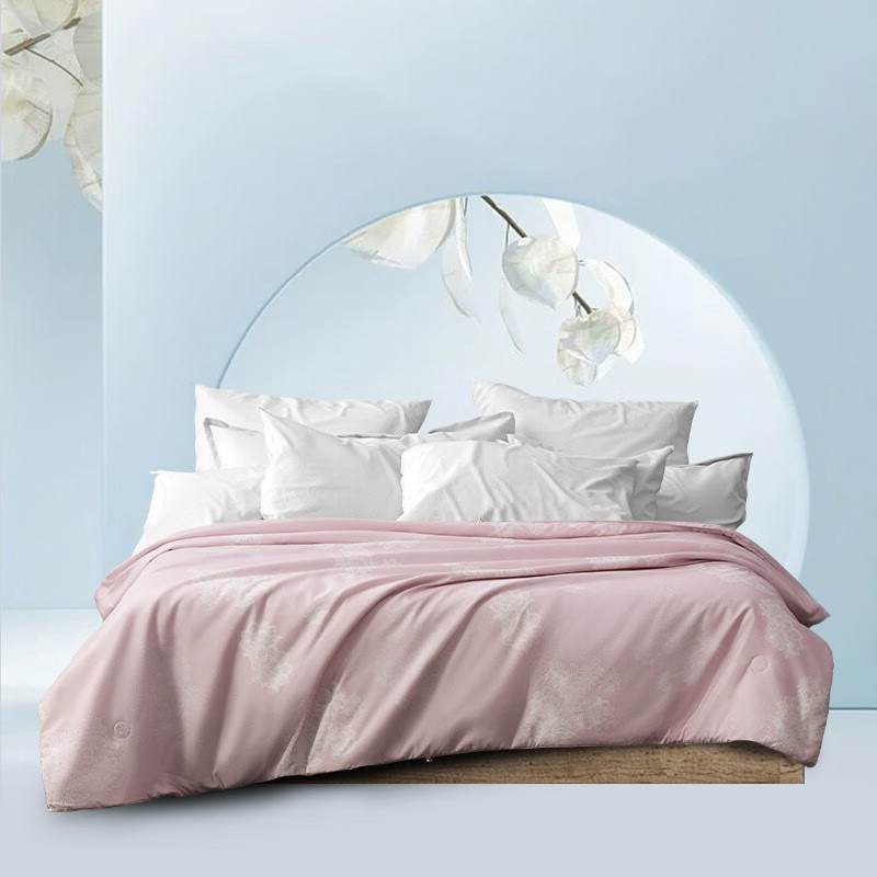 水星家纺dh若影雅致蚕丝被水晶玫瑰色