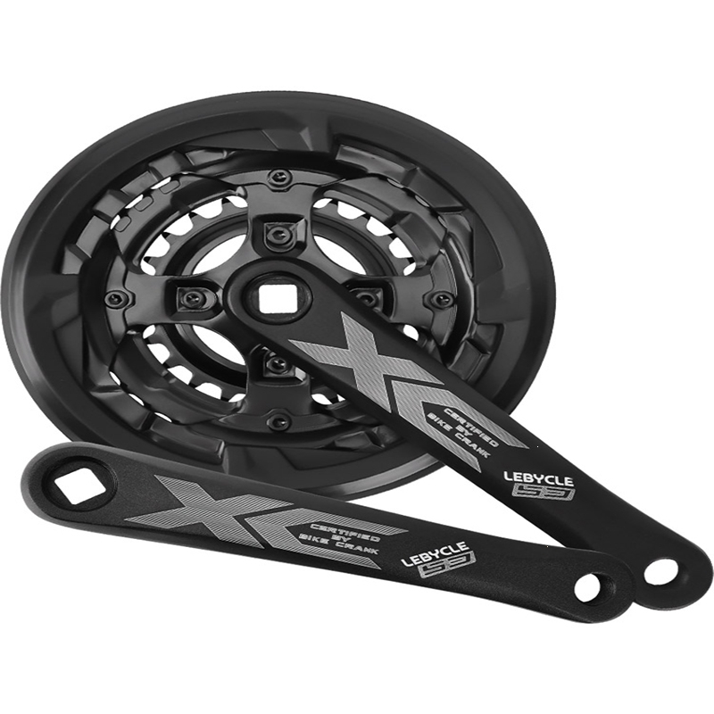 山地自行车牙盘齿盘曲柄27速方孔中轴套装工具护盘罩通用配件42t黑色