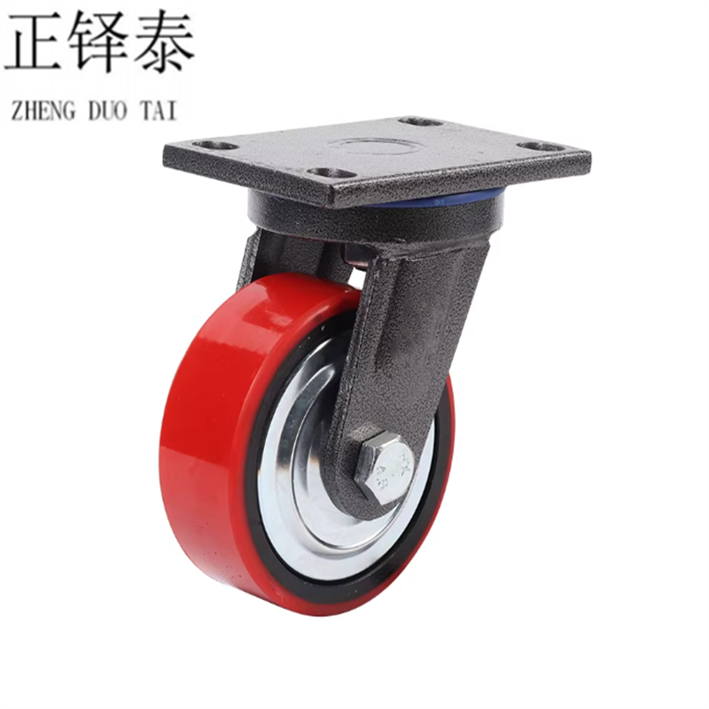 正铎泰 重型铁芯聚氨酯轮 万向轮4寸100mm /个