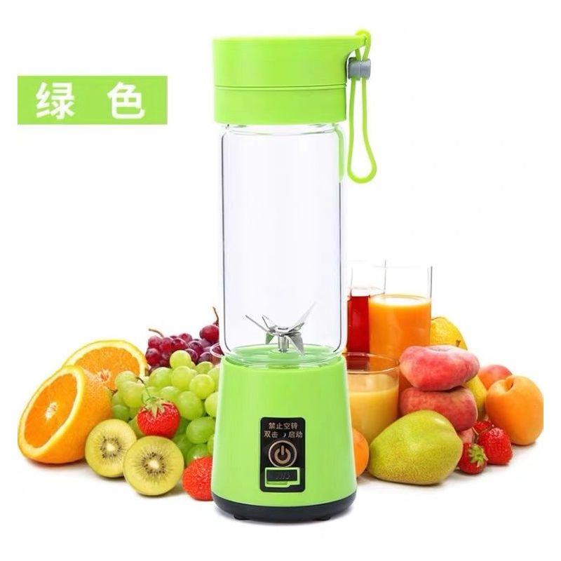 小型水果榨汁机电动迷你便携式学生宿舍家用豆浆打汁榨针水果机|青果绿 6刀大动力款玻璃杯+大礼包