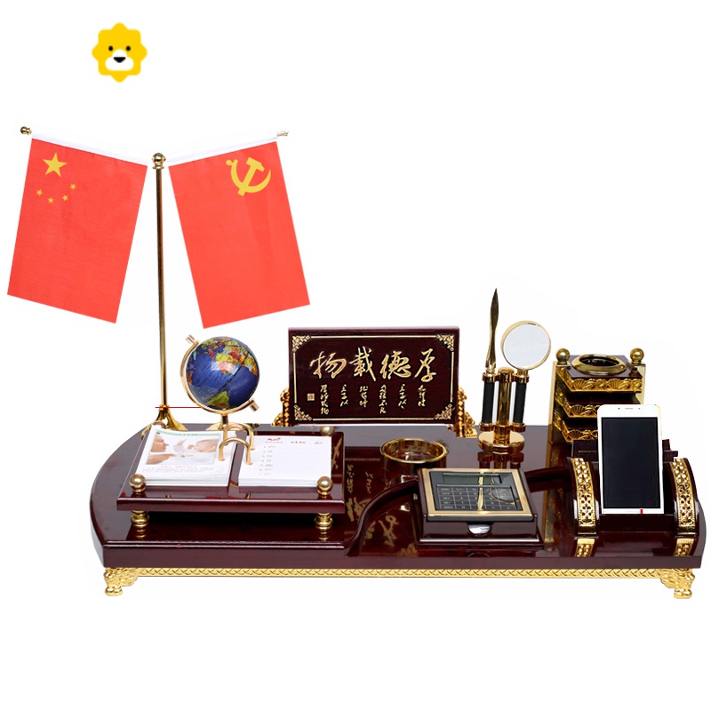 老板办公室桌面装饰品摆件办公桌笔筒创意文台送领导礼品 JING PING高清大图