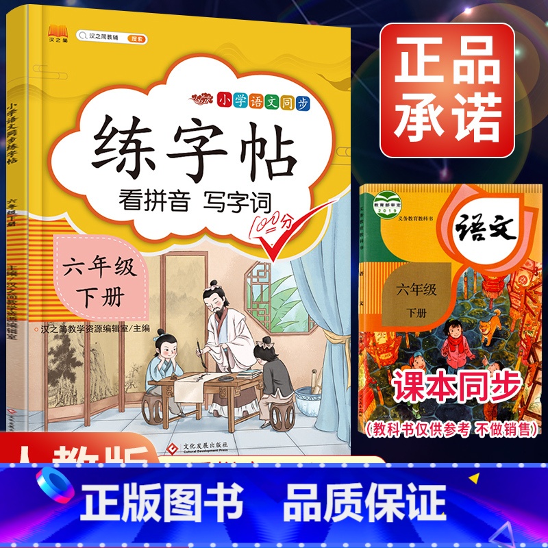 6下》练字帖 【正版】2023新版二年级下册同步练字帖三四五六年级一年级下册同步字帖人教版上册语文汉字生字本笔顺笔划拼音