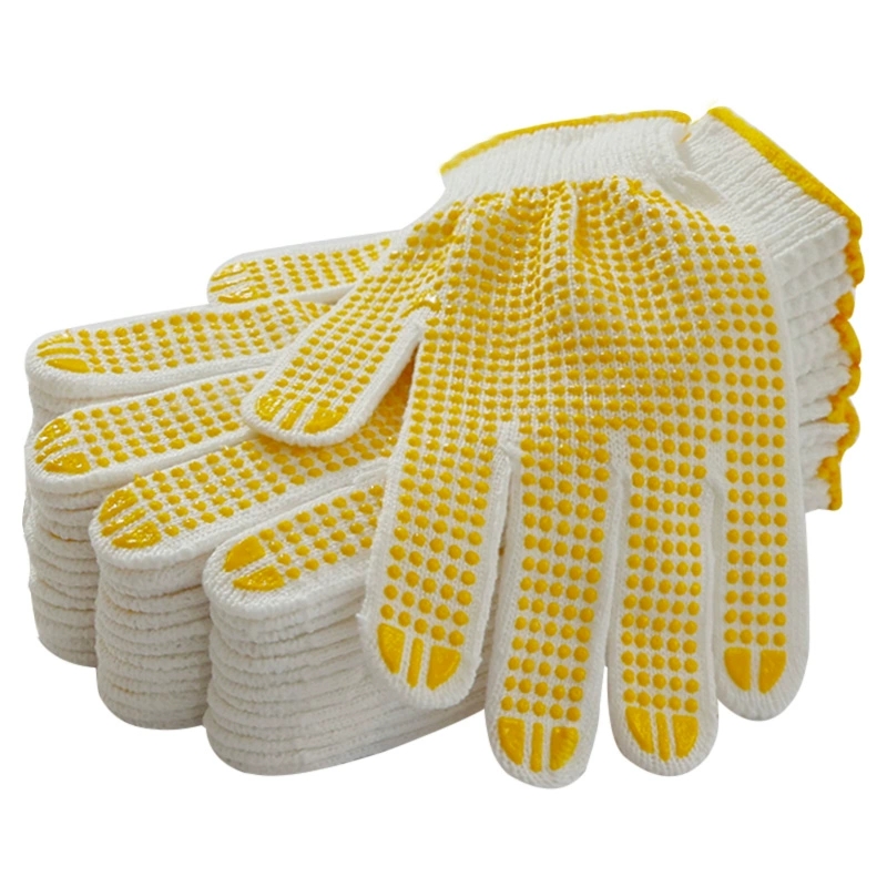 迅迈 劳保棉纱加厚耐磨胶点橡胶手套700g[12双] 单位;双高清大图