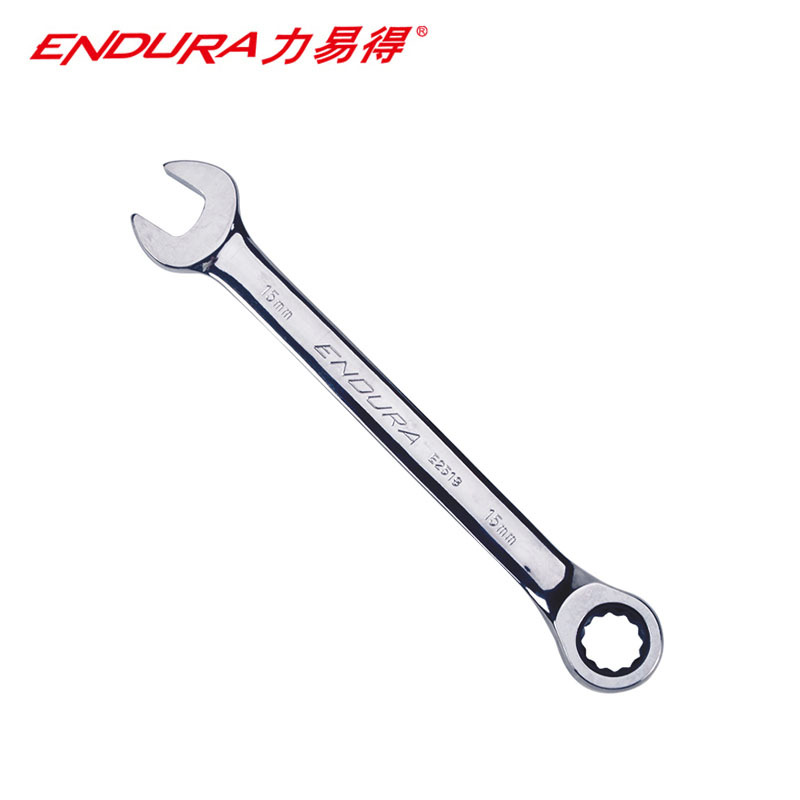 力易得(ENDURA) E2525全抛光棘轮两用扳手 开口梅花快速扳手24mm 1把(货期3-5天)