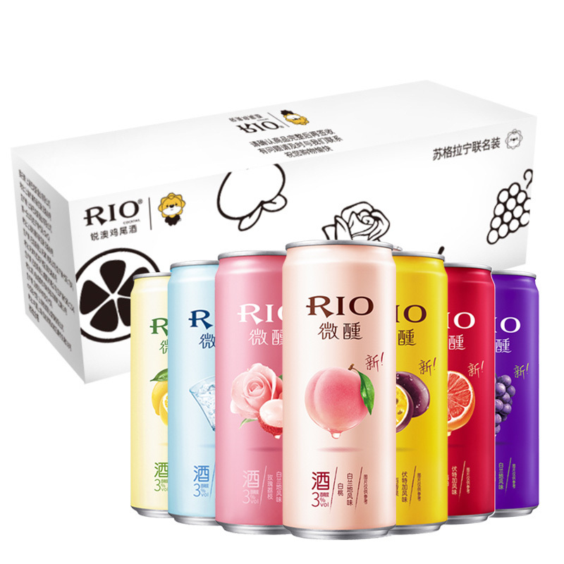 锐澳(RIO)苏格拉宁联名 洋酒 鸡尾酒 预调酒 微醺系列组合 330ml*16罐(微醺7种口味)