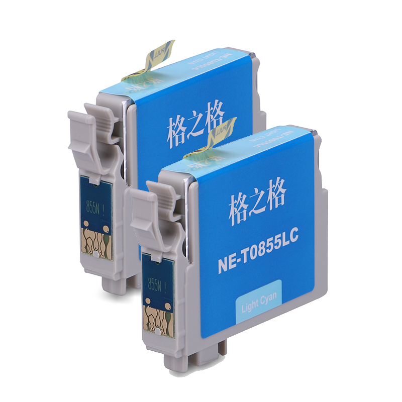 格之格T0855墨盒 NE-T0855LC淡青色2支装墨盒适用爱普生EPSON 1390打印机R330墨盒T60墨盒高清大图