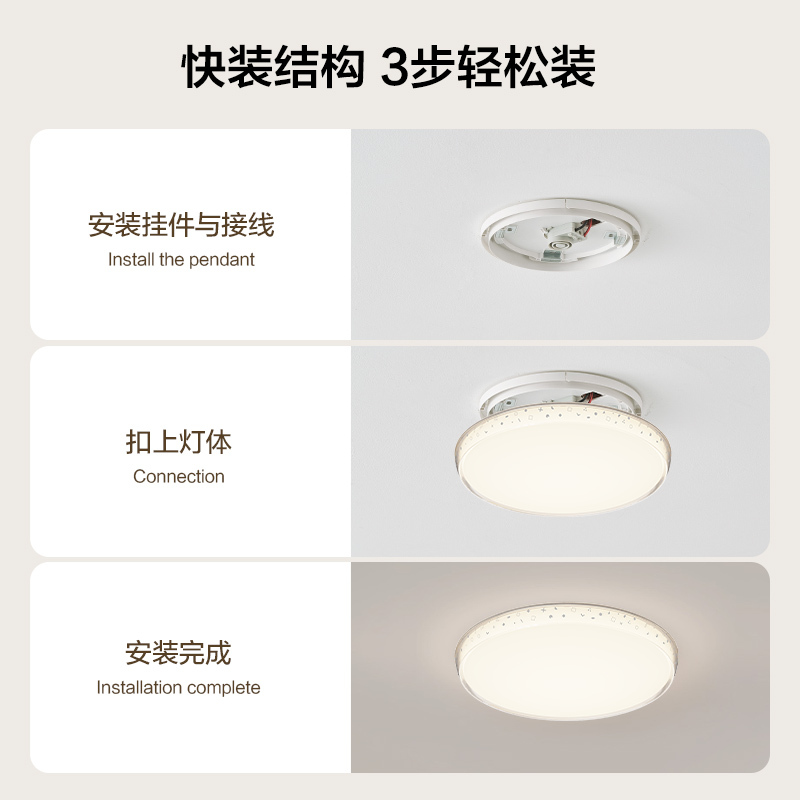 欧普照明护眼高显色led吸顶灯具卧室灯儿童灯房间餐厅 现代简约圆形阳台灯WS
