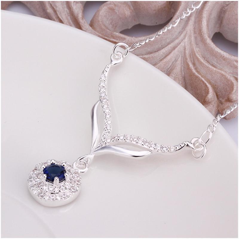 N498 Women Silver Necklace 镀925纯银女项链日韩版锁骨链潮人送女朋友七夕情人节礼物