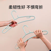 茶花大衣架塑料无痕加粗挂衣架家用裤架加长加厚成人晾衣架晾晒架[5只装]新款灰色42CM